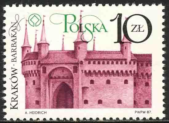 Poland 1987 Sc 2809 Barbican Gate Wawel Castle Stamp MNH