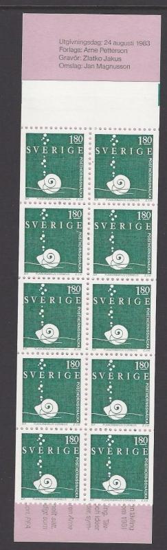 Sweden 1983 Snails  Booklet VFMNH (1468a)