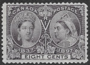 Canada Stamps Scott #56 MH F-VF 8c Dark Violet Queen Victoria Jubilee SCV $120