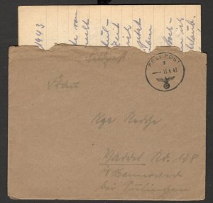 GERMANY OCC SERBIA -CENSORSHIP As FELDPOST L 18977  COVER - 1943.