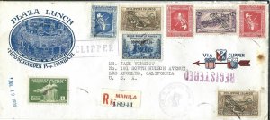 Manila, PI to Los Angeles, Ca 1938 Registered Pacific Clipper Flight (48502)