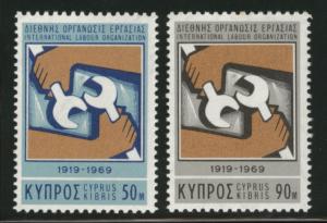Cyprus Scott 322-3 MNH** 1969 ILO set