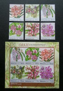 *FREE SHIP Malaysia National Definitive Orchids 2017 (stamp ms MNH *infrared ink