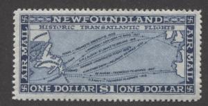 Newfoundland #C11 $1 Dp Blue 1931 Pictorial Airmail Watermarked VF-75 OG