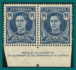 Australia 1942 KGVI, 3.5d, Imprint Pair, MNH #195,SG207