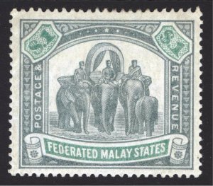 Malaya Federated States 1900 $1 Grn&Pl Grn SG 23 Scott 14 LMM/MLH Cat£160($216)