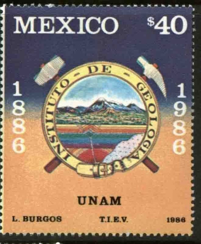 MEXICO 1438, NATIONAL GEOLOGY INSTITUTE CENTENNIAL. MINT, NH. F-VF.