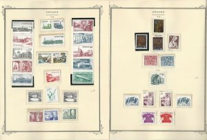 Sweden Stamp Collection on 14 Scott Specialty Pages, 1975-1980, JFZ