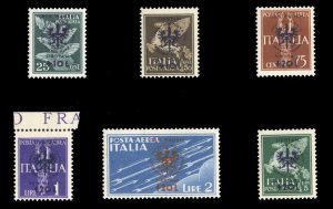 German WWII Occupation, Laibach #Mi. 33-38 Cat€330, 1944 Airpost, complete ...