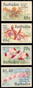 Barbados 1993 ORCHIDS Scott #838-841 Mint Never Hinged