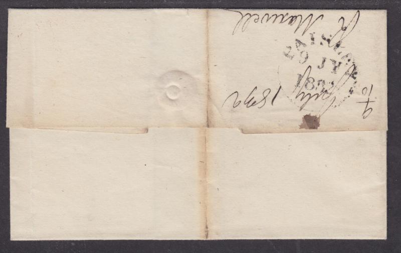 Great Britain, 1832 Stampless cover, double ring PAID