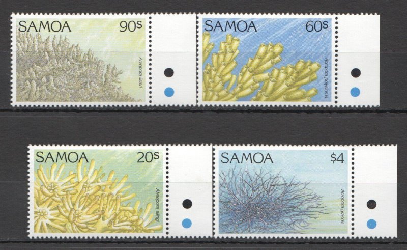 A0945 Samoa Fauna Fish & Marine Life Acroporas #768-71 Set Mnh