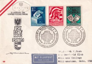 1950, Klagenturt, Austria to Williamstown, MA, Airmail, FDC (46054)