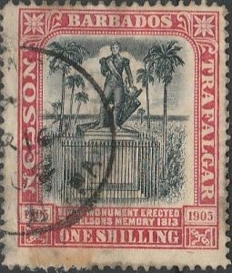 Barbados, #108 Used From 1906   pencil marks on back