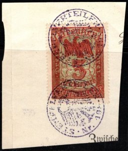 1896 Germany Prussia Revenue 3 Reichsmarks General Stamp Duty w/Official Cancel