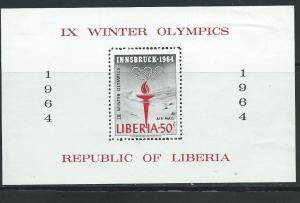 Liberia #C161 50c 1964 Olympics Souvenir Sheet (MH) CV$1.75