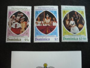 Stamps - Dominica - Scott# 570-573 - Mint Never Hinged 3 Stamps + Souvenir Sheet