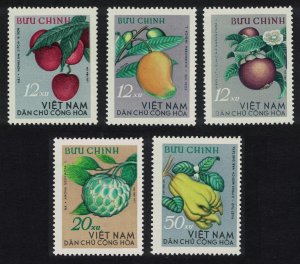 Vietnam Tropical Fruit 5v 1964 MNH SC#324-328 SG#N331-N335 MI#334-338