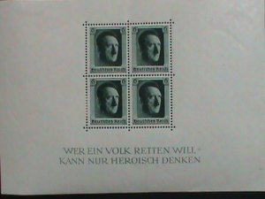 Germany Stamp:1937-SC #B102- 48th birthday of Adolf Hitler : never hing: S/S