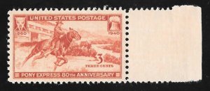 894 3 cents Pony Express Stamp mint OG NH EGRADED VF 78