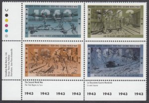 Canada - #1506a Second World War 1943 Plate Block - MNH