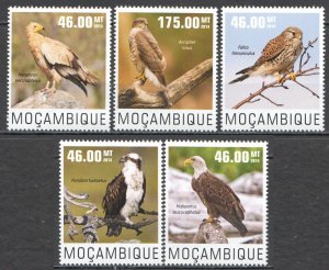 WB309 2014 Mozambique Birds Of Prey Fauna #7595-99 1Set Mnh