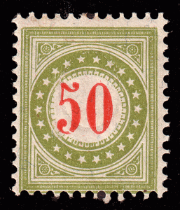 Switzerland 1894 Sc J26 Zu 20E IIn normal frame mxlh