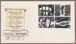 UK # 781 - 784 , 19th Century Industrial & Social Reformers FDC - I Combine S/H