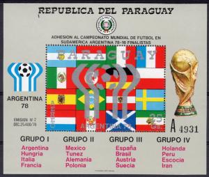 Paraguay 1978 Sc#C460 WORLD CUP ARGENTINA'78 S/S A MNH
