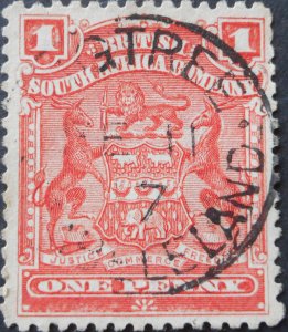 Rhodesia 1898 1d with Figtree Matabeleland Month Day (SC) postmark