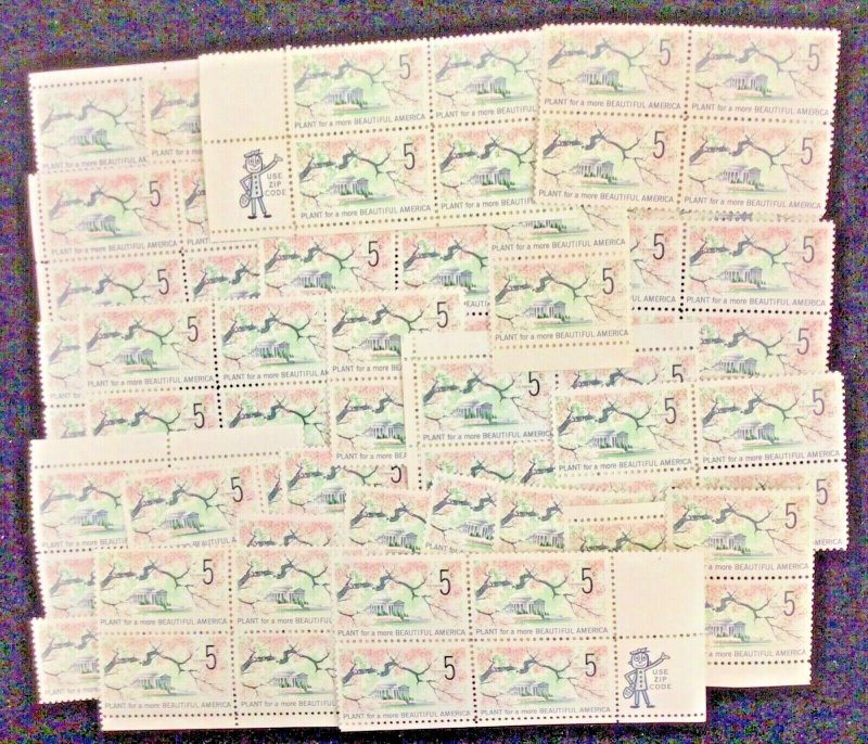 1318 Beautification of America, Untagged  100 MNH 5 c FV $5.00  1966 