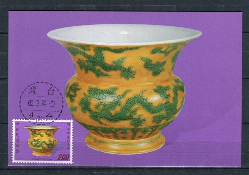 TAIWAN; 1973 Chinese Porcelain issue used Stamped Special Postal Card