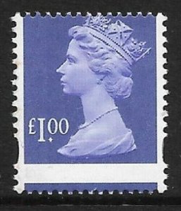 Sg Y1744 £1.00 Lilac variety - misperf UNMOUNTED MINT