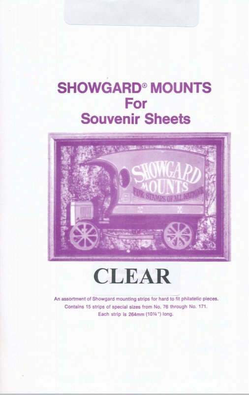 Showgard Stamp Mount Master Pack II 76-171 mm - CLEAR (Pk of 15) ASSORTED STRIPS 