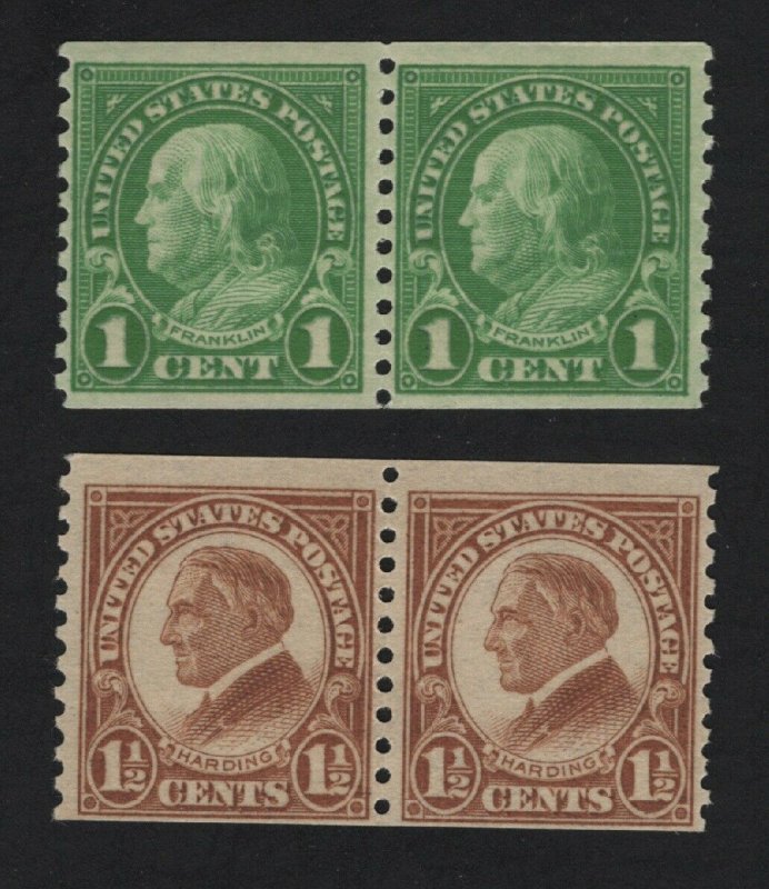 United States MINT Scott Number 597-98 COIL PAIRS MNH  F-VF   - BARNEYS