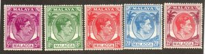 Malaya - Malacca 22-26 Set Mint hinged