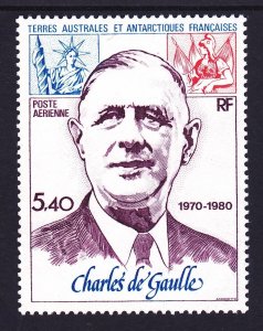 FSAT / TAAF C60 MNH 1980 Charles de Gaulle 10th Anniversary of Death Issue VF