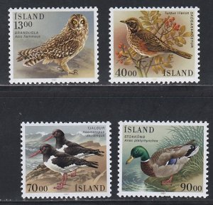 Iceland # 642-645, Birds, Mint NH, 1/2 Cat