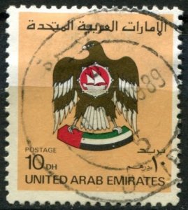 United Arab Emirates Sc#155 Used, 10d multi, National Coat of Arms (1982)