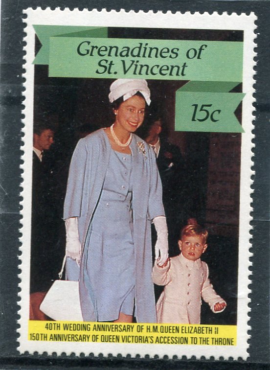 Grenadines St.Vincent 1986 QUEEN ELIZABETH II Anniversary 1v Perforated Mint(NH)