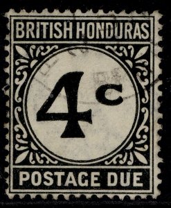 BRITISH HONDURAS GV SG D3, 4c black, VERY FINE USED.