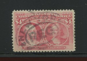 244 Columbian High Value Used Stamp with Graded XF90 PSE Cert & PF Cert (CV1144)