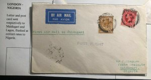 1936 Liverpool England First Flight Airmail Cover FFC To Maidugari Nigeria