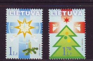 Lithuania Sc731-2 2002 Christmas stamp set mint NH