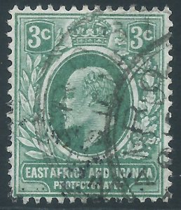 East Africa and Uganda Protectorates, Sc #32, 3c Used