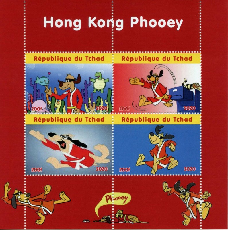 Chad Cartoons Stamps 2020 MNH Hong Kong Phooey Hanna-Barbera Dogs 4v M/S