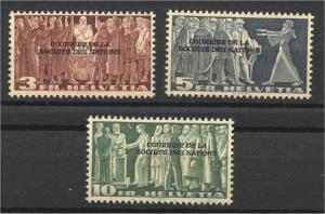 SWITZERLAND SDN/OFFICIALS 1944 HIGH VALES 3-10 FRANCS MNH