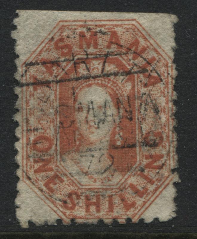 Tasmania 1864 1/ vermilion perf 12 1/2 used