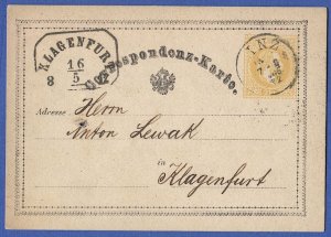 AUSTRIA 1871 2kr postal card, Mi P8 Used VF, German language, LINZ cancel