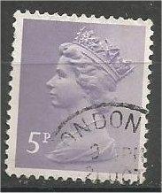 GREAT BRITAIN, Machins, 1973, used 5p bluish lilac, Scott MH51